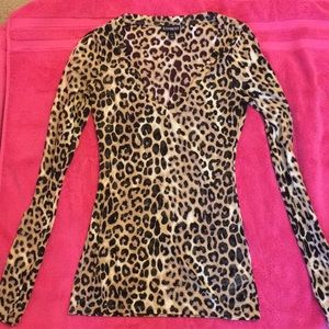 Express cheetah print long sleeve tee